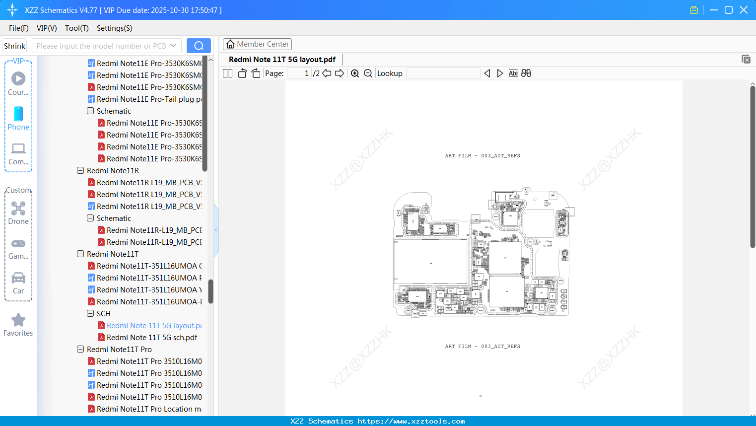 Xiaomi Redmi Note 11T 5G Layout